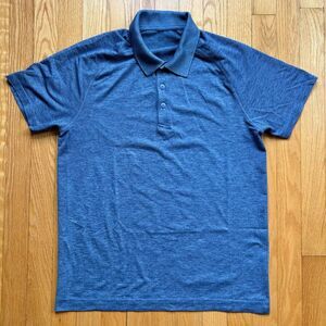Lululemon Men’s Evolution Short Sleeve Polo Shirt Medium Blue Solid